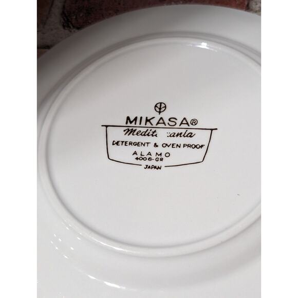 MIKASA Mediterrania ALAMO Salad Plates - Set Of 2 - MCM Green/Blue Vintage Dish - Picture 6 of 8